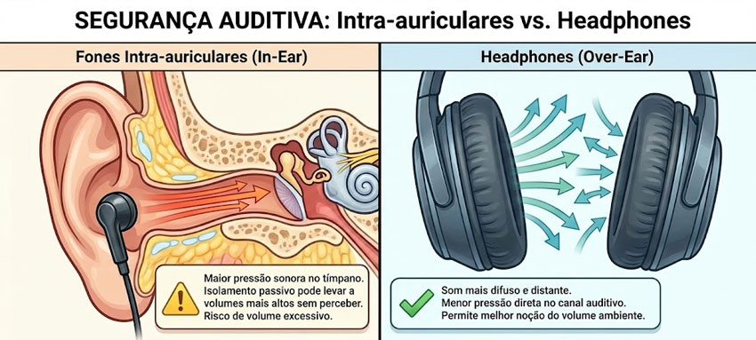 fones intra-auriculares vs headphones